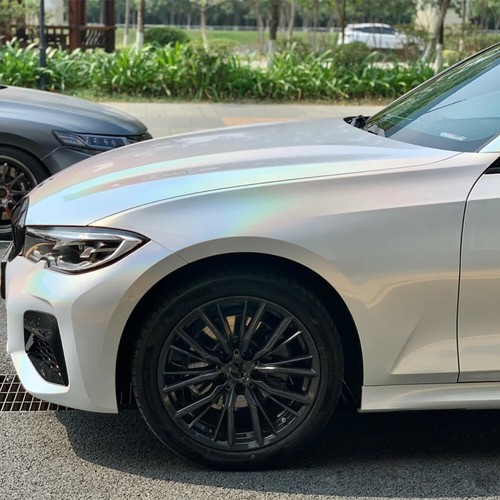 White Chameleon Wrap Laser Neo Chrome Iridescent Vinyl Auto Wrapping Car Decal - Picture 7 of 9