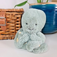Jellycat Tiny Odyssey Octopus - Tiny Green/Blue Octopus Plush Beanie Retired 5”