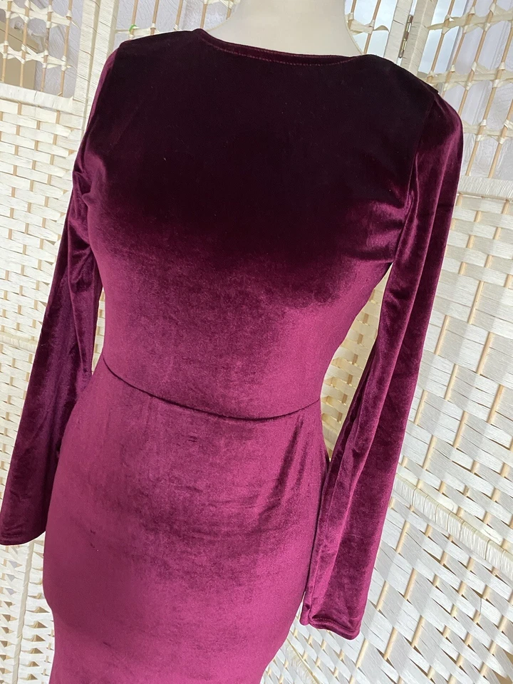 Maxi Vestido Boohoo Talla 12, Terciopelo, Espalda Baja, Cóctel, Navidad, Crucero, Pelota Foto 4 de 4