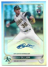 2022 Topps Chrome Update #AC-AD Adam Oller RC Auto Refractor Oakland Athletics