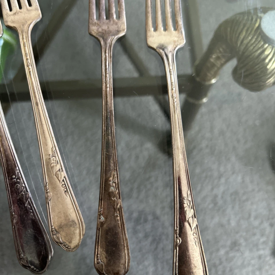 Placa de plata Wm A Rogers A1 Plus Oneida Ltd 1936 Meadowbrook brezo 40 piezas Foto 3 de 4