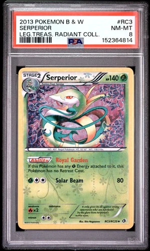 POKEMON BLACK & WHITE LEGENDARY TREASURES RADIANT COLLECTION SERPERIOR PSA 8