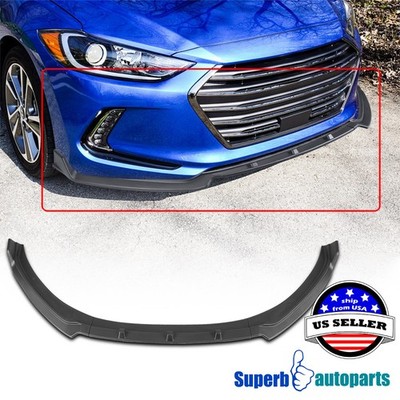 Fits 2017-2018 Hyundai Elantra Black 3PC Front Bumper Lower Splitter Spoiler Lip