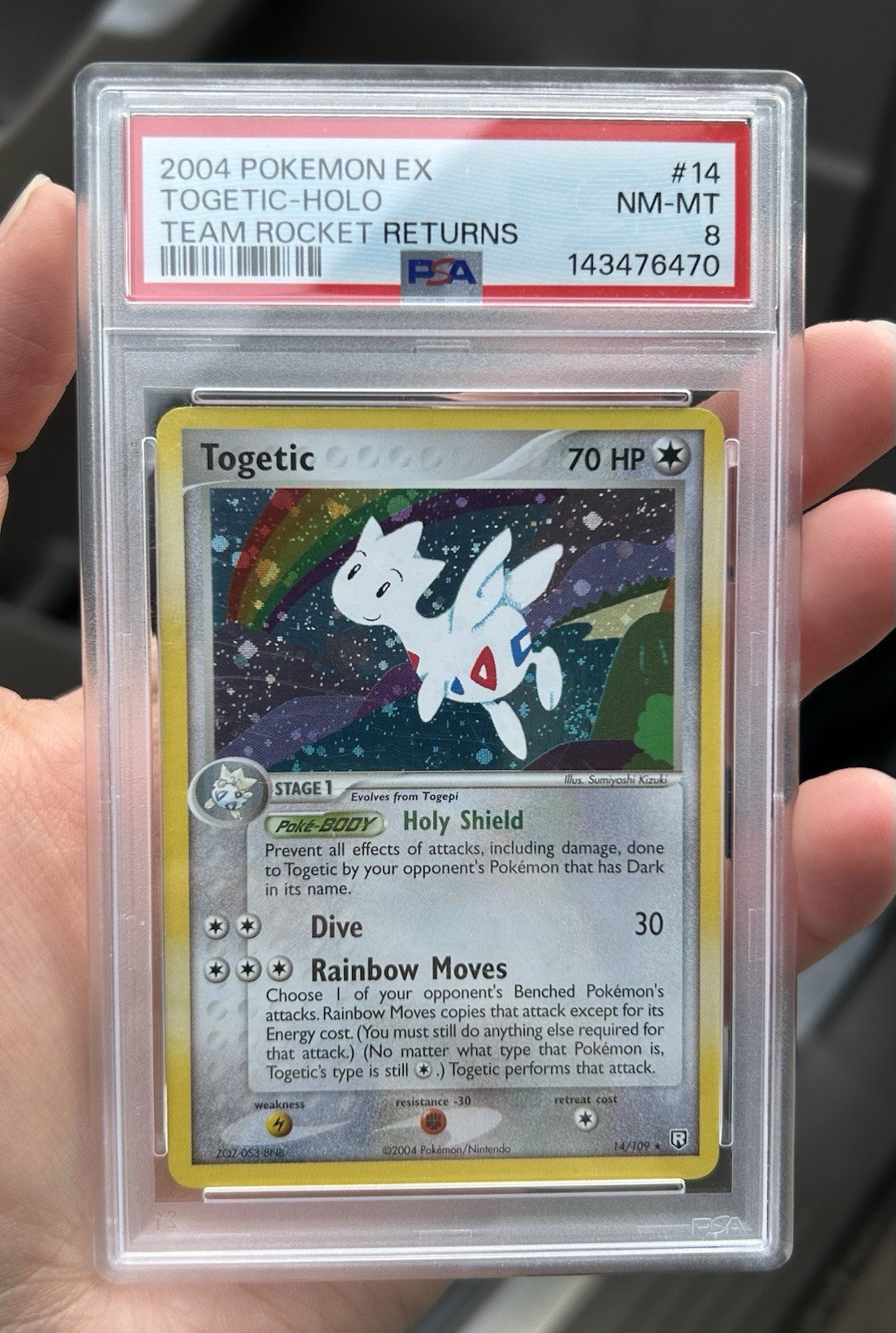 Pokemon PSA 8 Togetic 14/109 EX Team Rocket Returns Holofoil Rare 2003 Holo