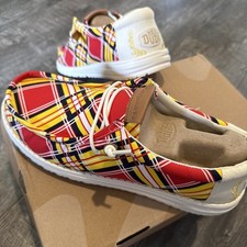 Hey Dude Wally Caddyshack Plaid Black Red Yellow Men’s US 12 New In Box