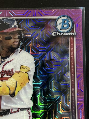 2025 Bowman - Chrome Mega Box Pink Refractor - Ronald Acuna Jr. #21 - 118/199! - Bild 5 von 6