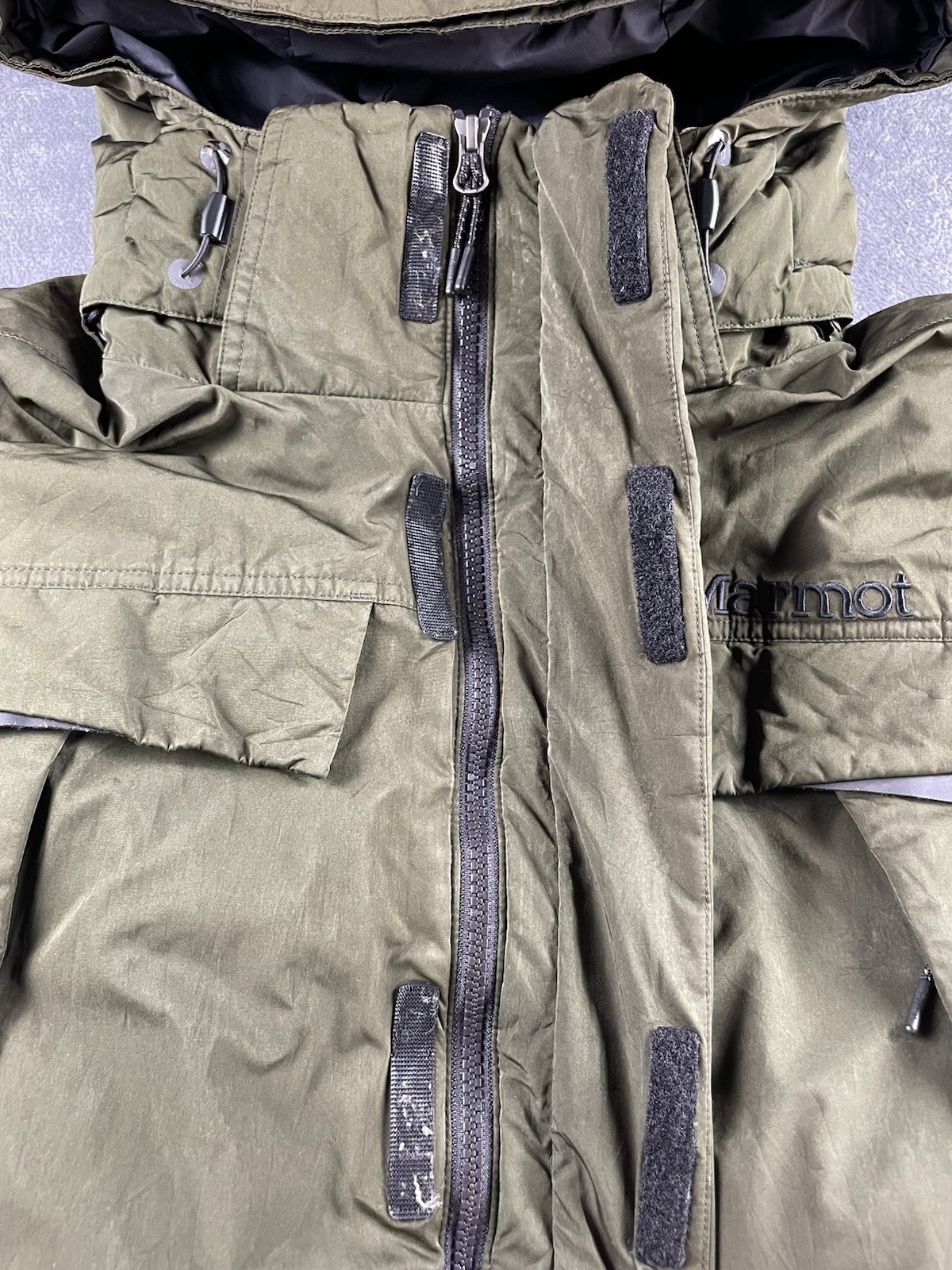 Marmot Down Jacket Men’s Large XL Green Mountain Parka Puffer Hooded