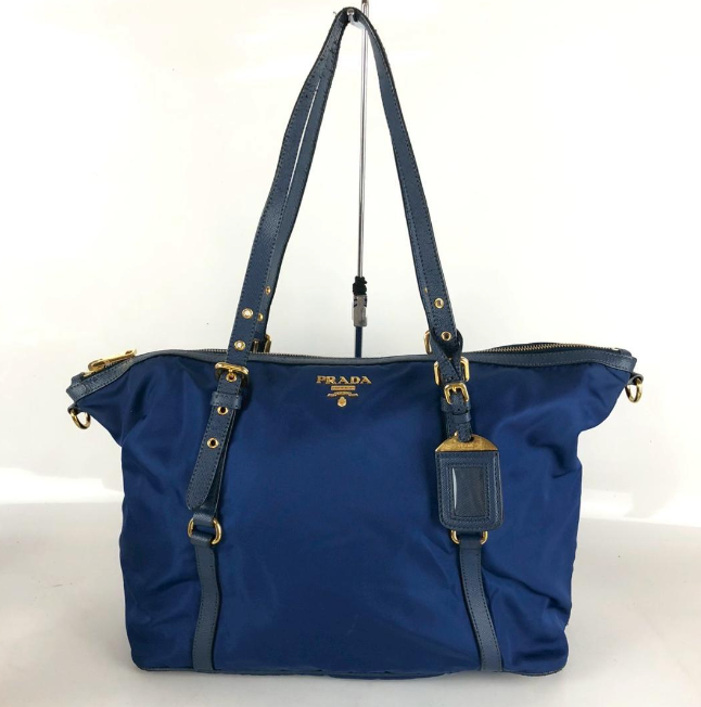 Prada Blue Nylon Tote Bag for Women Pre-Owned Excellent Condition