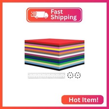 biguphate 90 Pack EVA Foam Sheets, 8x8in, 1mm Craft Foam Paper, 15 Colors