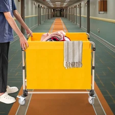 Yellow Foldable Stainless Steel Commercial Laundry Cart Folding Laundry Cart