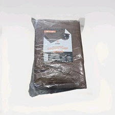 X-Pose Multipurpose Protective Cover Brown Poly Tarp 40' x 40' - 5 Mil Thick