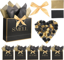 BHHQHH 5 Senses Gift Bags for Him Her Five Senses Gift Bags with Ribbon Handles