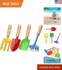 Kids Metal Garden Tool Set Sand Toy, Rake, Spade, Hoe and Leaf Rake, Beach Sh...
