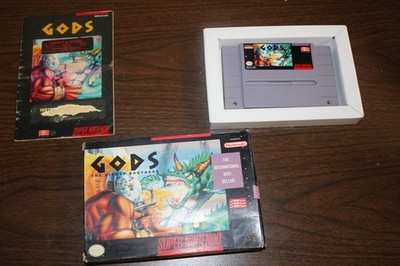 SNES Super Nintendo GODS The Bitmap Brothers Complete In Box CIB