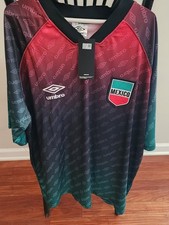 Umbro Mexico National Team Soccer Jersey Shirt Top - Red Black Green LARGE