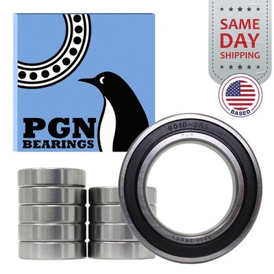 (10) 6010-2RS Premium Rubber Seal Ball Bearing C3 EMQ, 50x80x16, 6010 2RS 6010rs