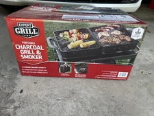 Expert Grill Portable Charcoal BBQ Grill and Smoker, Outdoor Camping Tailgate C