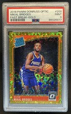 2018-19 Panini Donruss Optic Mikal Bridges Fast Break Gold RC #/10 Suns PSA 9