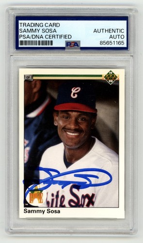 Sammy Sosa 1990 Upper Deck #17 Signed Rookie RC PSA Authentic Auto White Sox