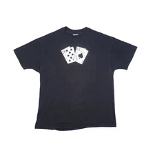 Vintage Aces & Eights Wild Bill Hickok Poker Tee Shirt XL Single Stitch 90s USA