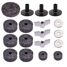 18pcs Drum Accessories Felt Pad/Wing Nut/Cymbal Sleeve Base for Drum Set Kits