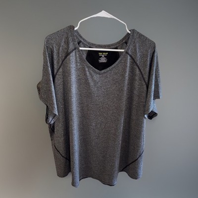 Tek Gear Workout Gear Women s 3X Tee Shirt Active Gray Short Sleeves Excellent