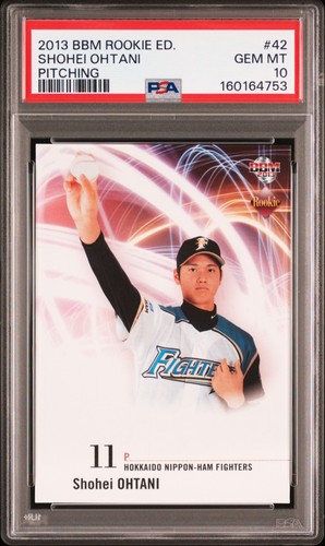 2013 BBM ROOKIE EDITION 42 SHOHEI OHTANI PITCHING RC PSA 10