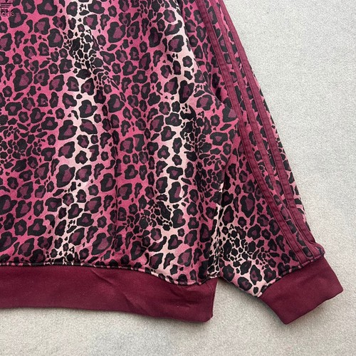Adidas Originals Sweatshirt Women UK 14 M Leopard Animal AOP Trefoil Oversized - Picture 9 of 12