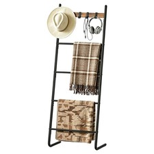Blanket Ladder, 5-Tier Towel Rack, Wall-Leaning Blanket Rack