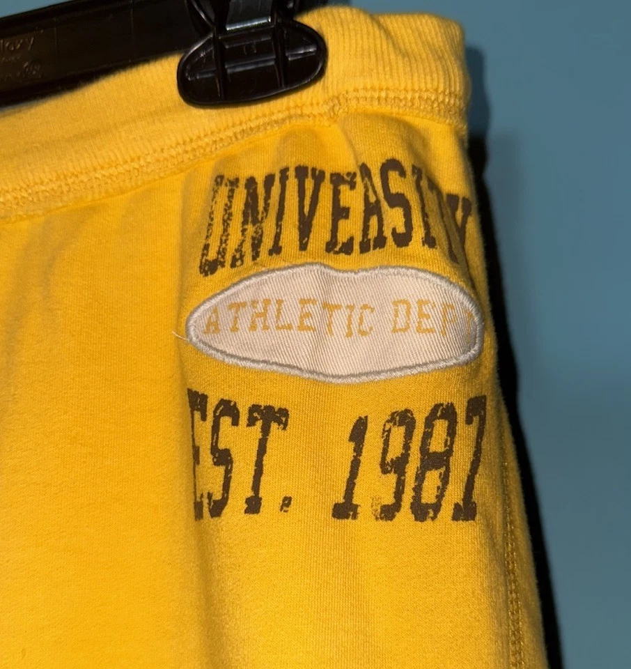 Pantalones deportivos capri Mossimo para mujer talla XXL amarillos de vellón con cordón Foto 3 de 4