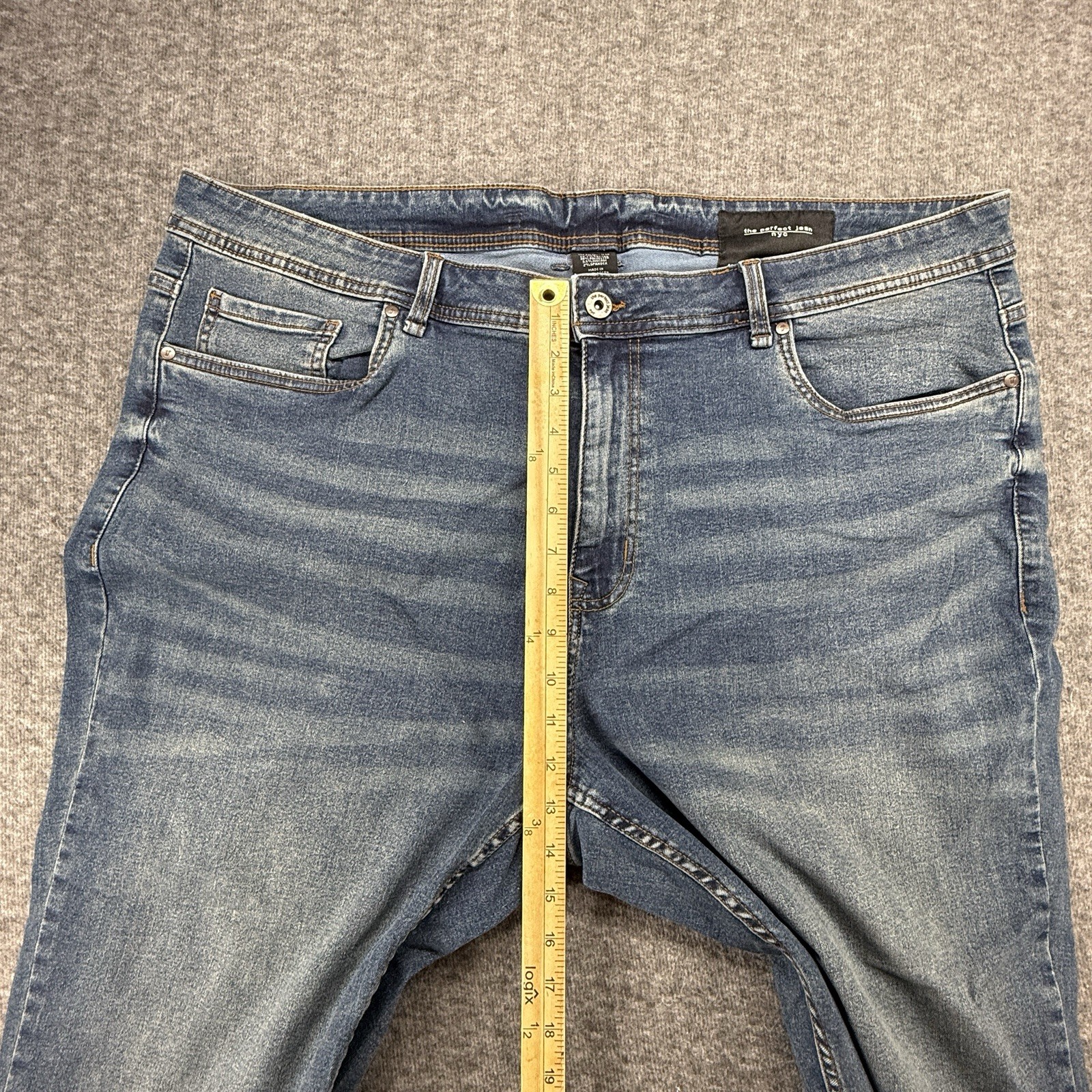 THE PERFECT JEAN NYC Mens Athletic Fit Jeans Blue Size 42x26 Stretch Denim
