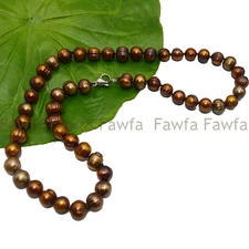 8-9mm Genuine Natural Brown South Sea Freshwater Cultured Pearl Necklace 16-48''