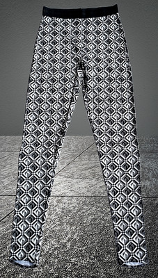 MARINE SERRE crescent moon diamond jacquard print stirrup leggings black NWT M