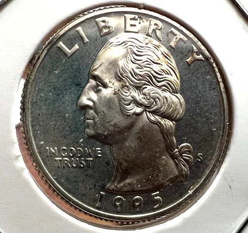 1995-S  WASHINGTON SILVER  25 CENTS  PROOF BRILLIANT UNCIRCULATED COIN