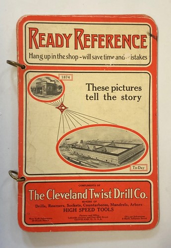Cleveland Twist Drill Co Ready Reference Machinist Shop Ring Card Set 1910s-20s
