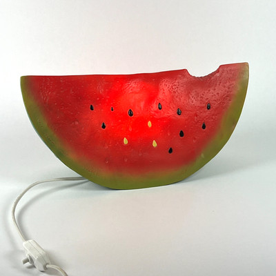 Original 1987 Vintage Leadworks Inc WATERMELON Slice Lamp Light Rubber 36cm