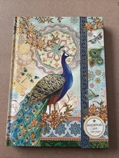 Punch Studio Peacocks Line Hardcover Journal, 100 Ruled Sheets