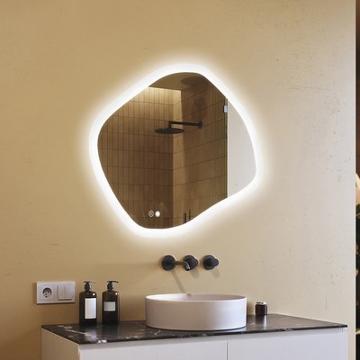Spiegel mit LED-Beleuchtung Badezimmer, Dual-LED, Touch-Schalter, Antibeschlag