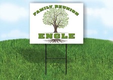 ENGLE FAMILY REUNION GR TREE 18 in x24 in Yard Sign Road Sign with Stand