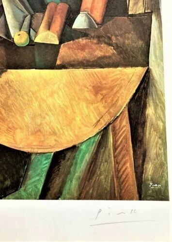Impresión artística original de PABLO PICASSO firmada a mano con certificado de autenticidad "Plato de pan y fruta" Foto 4 de 4