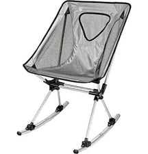 Quest Pack Lite Folding Portable Rocker Camping Chair , Gray