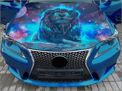 #ad #ad Car Hood Wrap Constellation Lion Sticker Abstract Wild Cat Color Custom Decal $109.39