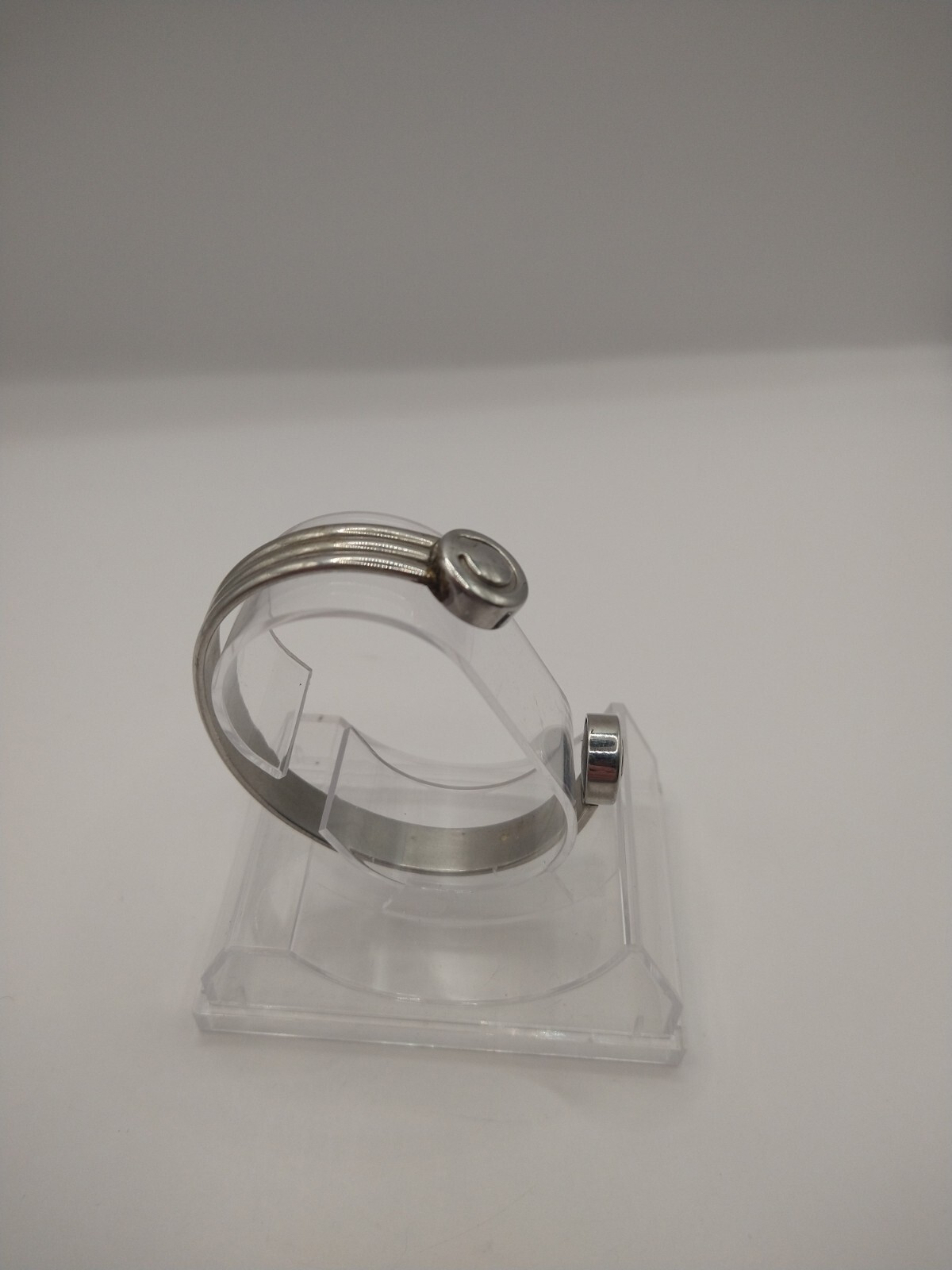 Magnapower Magnetic Boho Silver Tone Retro Roman Darlena Bangle-image