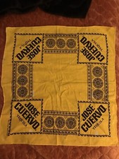 Vintage 1988 Jose Cuervo Tequila Bandana/Head Scarf, Yellow  Black