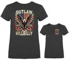 Outlaw Hillbilly 2nd Amendment Eagle US Flag Constitution Patriotic Women's