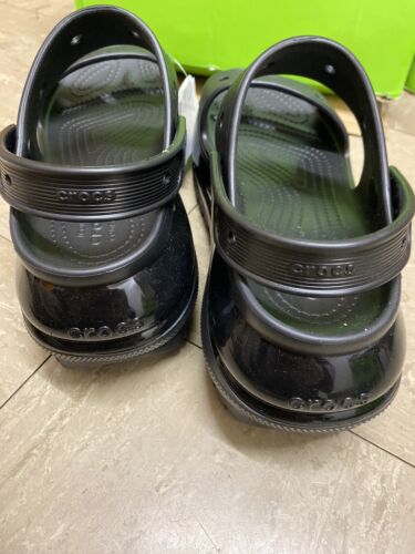 New Crocs EVA Classic Mega Crush Platform Clogs Sandals Triple Black UK 7 - Picture 3 of 10