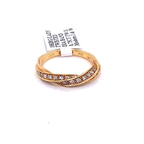 Twisted 18k Rose Gold 0.75 CT Diamond Wedding Band, Size 7, S106101 - Picture 3 of 5