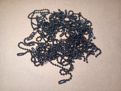 4.5inch Military 2.4mm Black Ball Bead Short Dog Tag Chain Key Chain