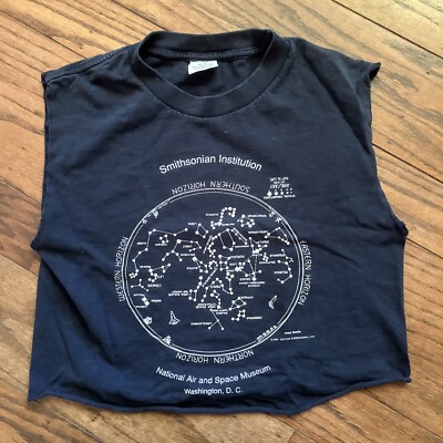 Crop Smithsonian Institution T-Shirt National Air Space Museum 1987 Small Space