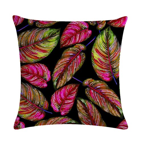18" Cojines Realistic Jungle Vivid Leaves Couch Burlap Pillow Case Cushion Cover - Picture 37 of 66